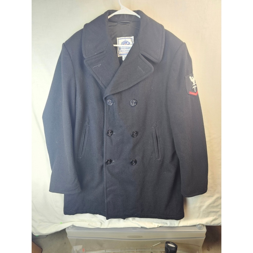 DSCP Quarterdeck Collection US Navy Wool Pea Coat Black 44XL Military Jacket